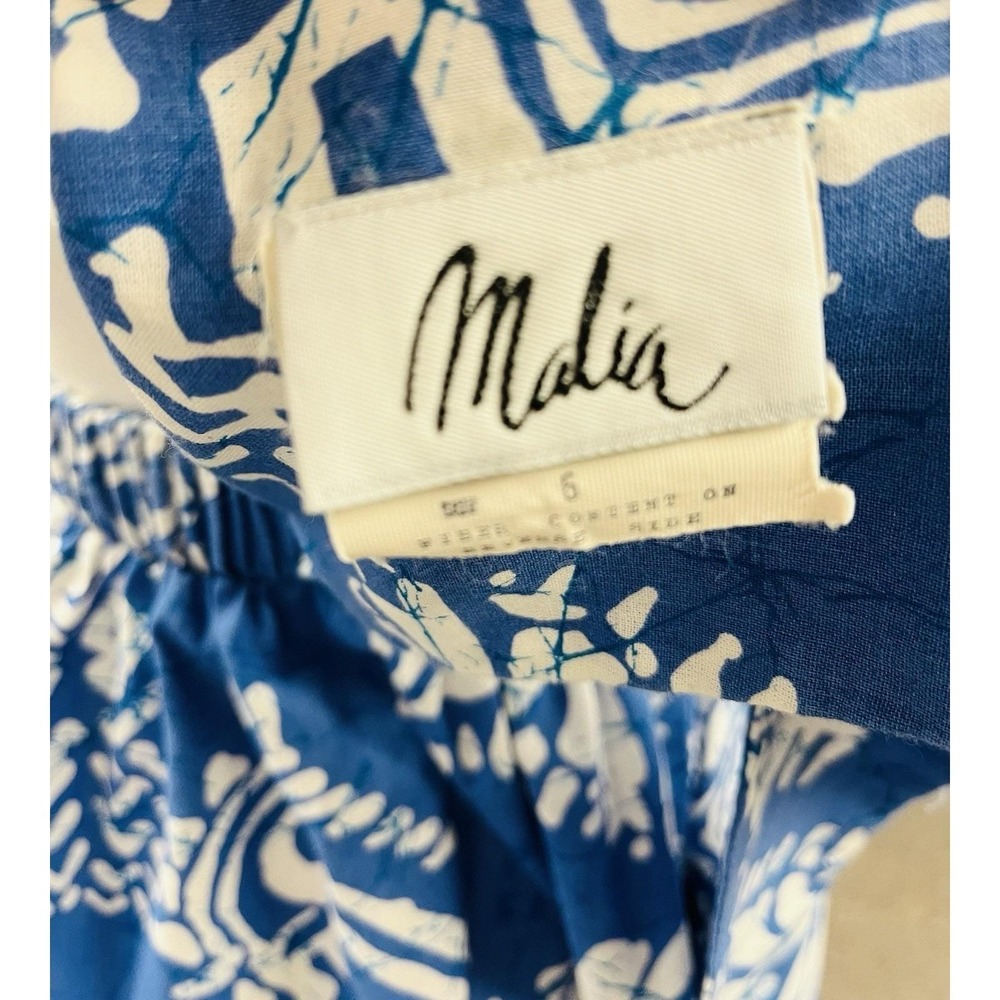 VTG Malia 6 Blue Floral Cotton Hawaiian Halter Dress Luau 60s 70s Tropical Beach - Picture 4 of 6